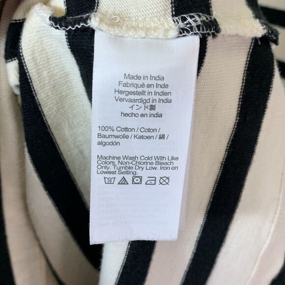 J. Crew Black White Striped Nautical Gold Button Accents LS Mini Dress XL - Picture 8 of 13